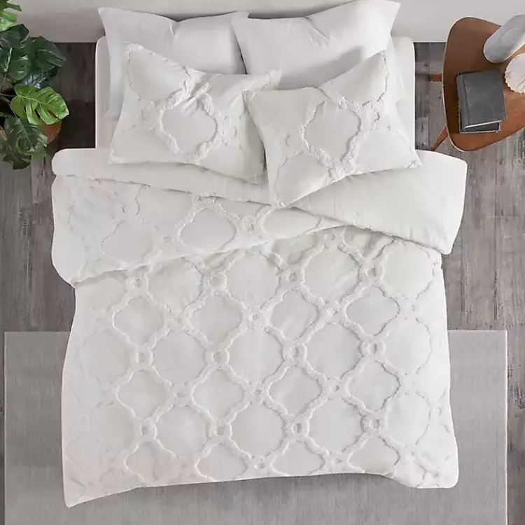 Kirklands Home Geometric Full/Queen 3-pc. Comforter Set White Outlet