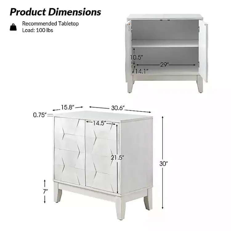 Kirklands Home Geometric Mabel 2-Door Cabinet White Sale