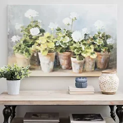 Kirklands Home White Geraniums Canvas Art Print, 40x26 in. Clearance