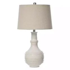 Kirklands Home White Glaze Serenia Ceramic Table Lamp Ivory New