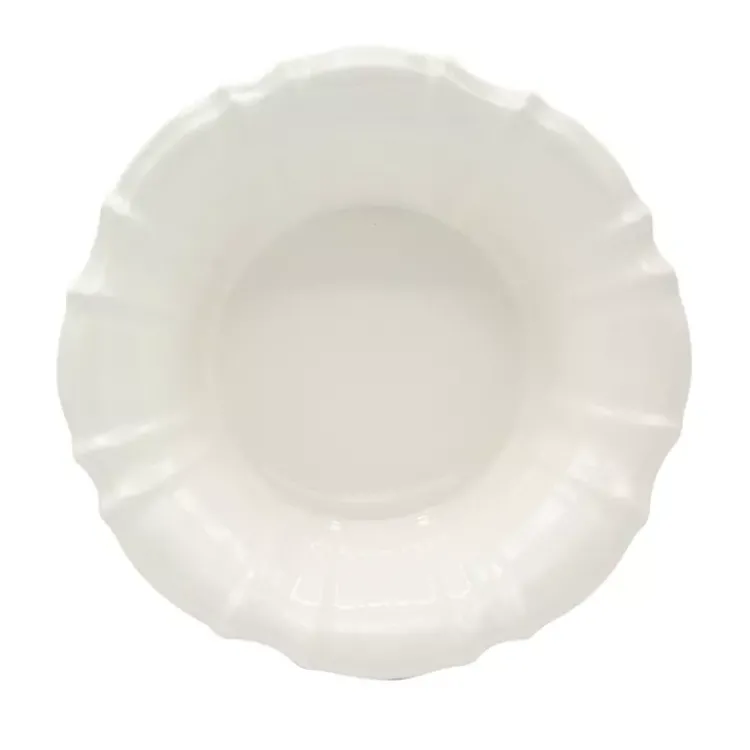 Kirklands Home Glazed Scalloped Ceramic Pasta Bowl White Online