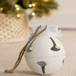 Christmas Decorations>Kirklands Home Glitter Metal Bell Ornament, 12 in. White