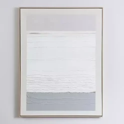 Kirklands Home White Gray Abstract Framed Wall Art Outlet