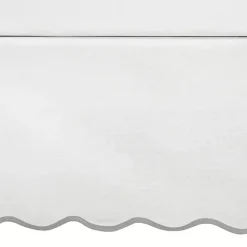 Kirklands Home White Scalloped Coastal King Bed Skirt Gray
