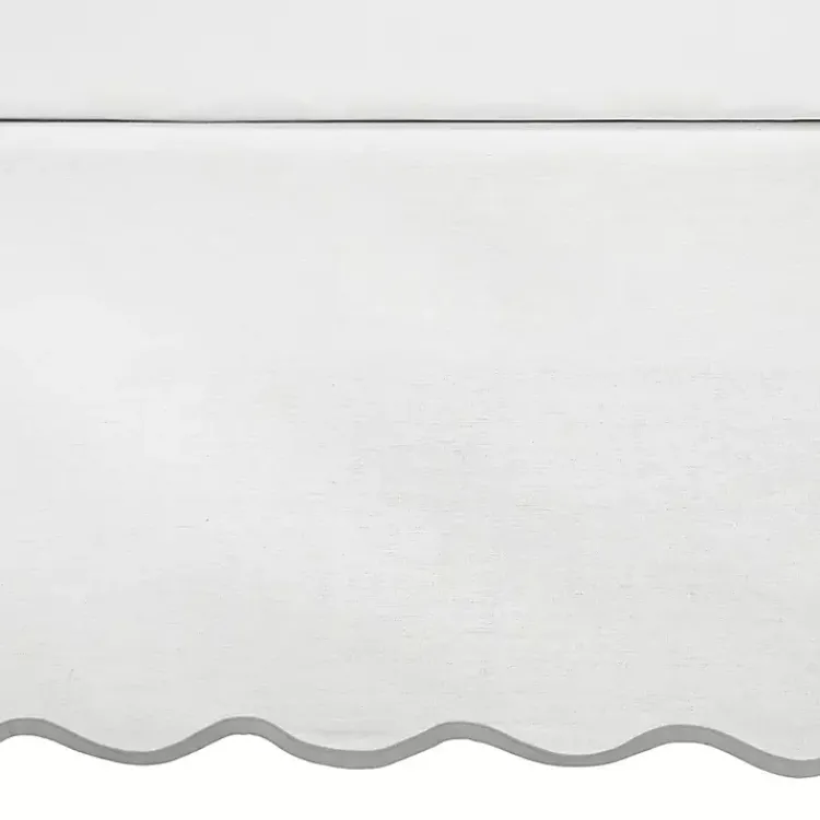 Kirklands Home White Scalloped Coastal King Bed Skirt Gray