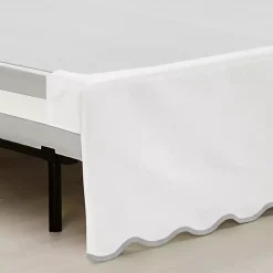 Kirklands Home White Scalloped Coastal King Bed Skirt Gray