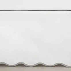 Kirklands Home White Scalloped Coastal King Bed Skirt Gray