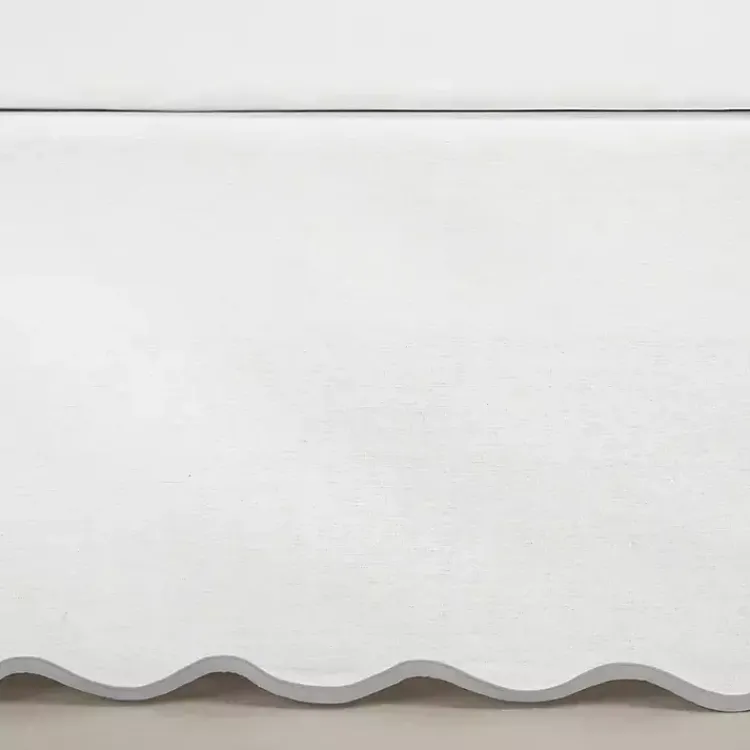Kirklands Home White Scalloped Coastal King Bed Skirt Gray