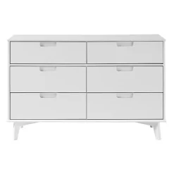 Kirklands Home Grooved Handle 6-Drawer Dresser White New
