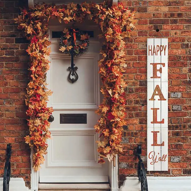 Fall>Kirklands Home White Happy Fall Ya'll Porch Board