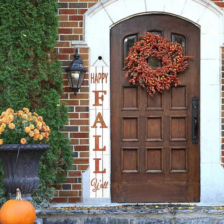 Fall>Kirklands Home White Happy Fall Ya'll Porch Board