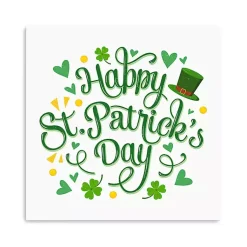 St Patricks Day Decorations>Kirklands Home Happy St. Patrick's Day Canvas Art Print White