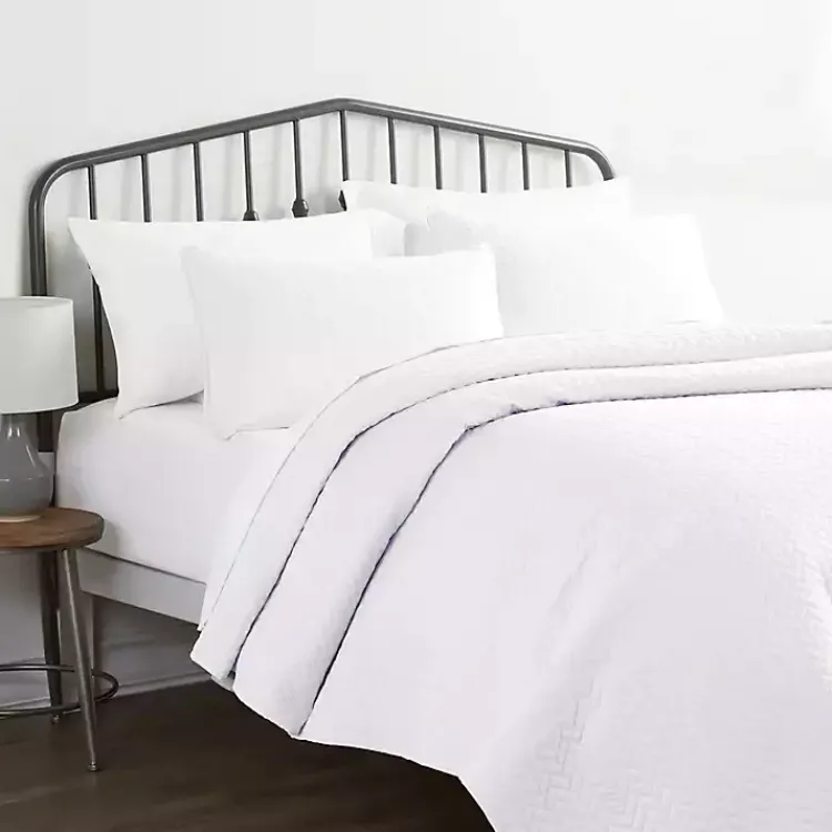 Kirklands Home Herringbone Quilted 3-pc. Queen Coverlet Set White Online