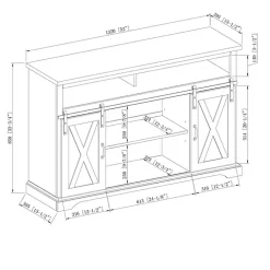 Kirklands Home Highboy Sliding Barn Door Media Cabinet White