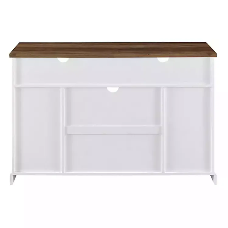 Kirklands Home Highboy Sliding Barn Door Media Cabinet White