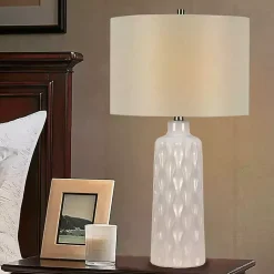 Kirklands Home White Honeycomb Wave Table Lamps, Set of 2 Tan Discount