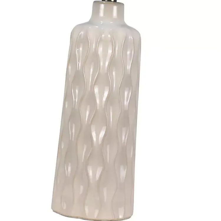 Kirklands Home White Honeycomb Wave Table Lamps, Set of 2 Tan Discount