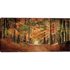 Kirklands Home White Horse In Autumn Canvas Art Print Orange Clearance