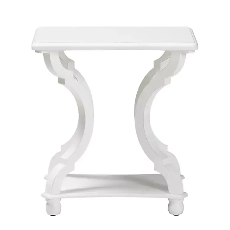 Kirklands Home Hourglass Wood Accent Table White