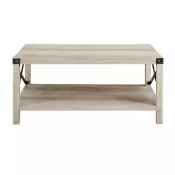 Kirklands Home Industrial X-Frame Coffee Table White Outlet
