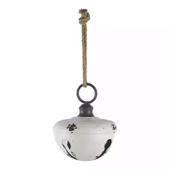 Christmas Ornaments>Kirklands Home Iron Bell Christmas Ornament White