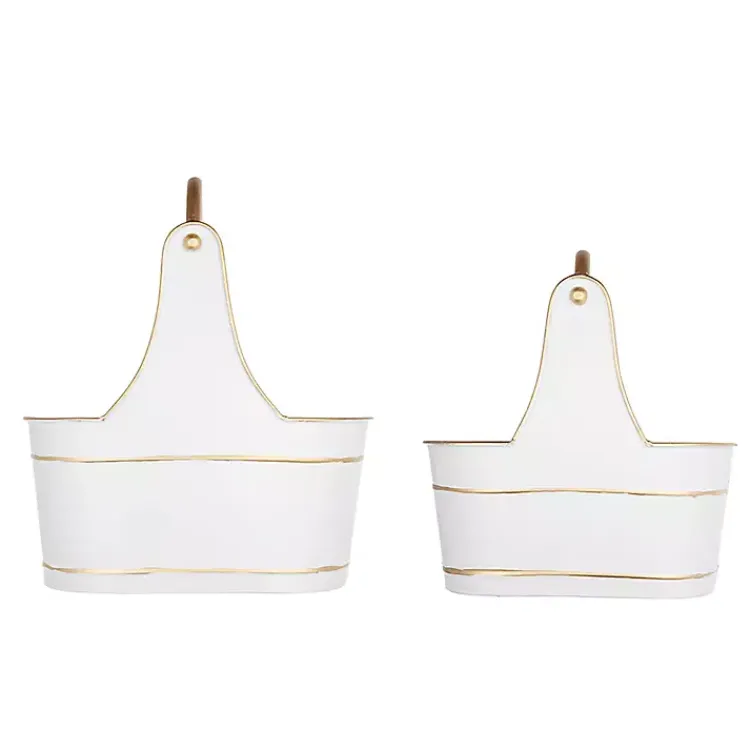 Christmas Decorations>Kirklands Home Iron Merry Christmas Baskets, Set of 2 White