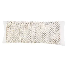 Pillows>Kirklands Home Jute Hand Knotted Lumbar Pillow White