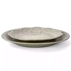 Kirklands Home Lace Embossed 16-pc. Dinnerware Set White Hot