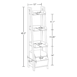 Kirklands Home Ladder Shelf with Cubby, 13 in. White Hot