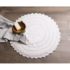 Kirklands Home Large Crochet Round Bath Mat White Online