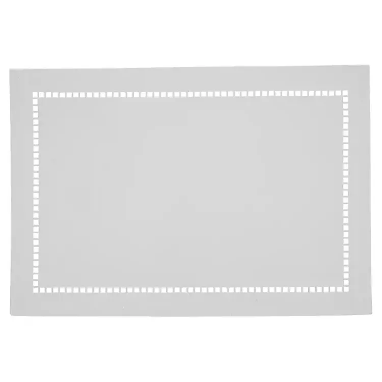 Kirklands Home Laser-Cut Hemstitch Placemats, Set of 4 White New