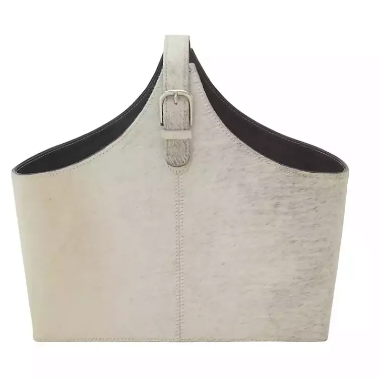 Baskets & Boxes>Kirklands Home Leather Textured Magazine Rack White
