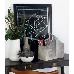 Baskets & Boxes>Kirklands Home Leather Textured Magazine Rack White