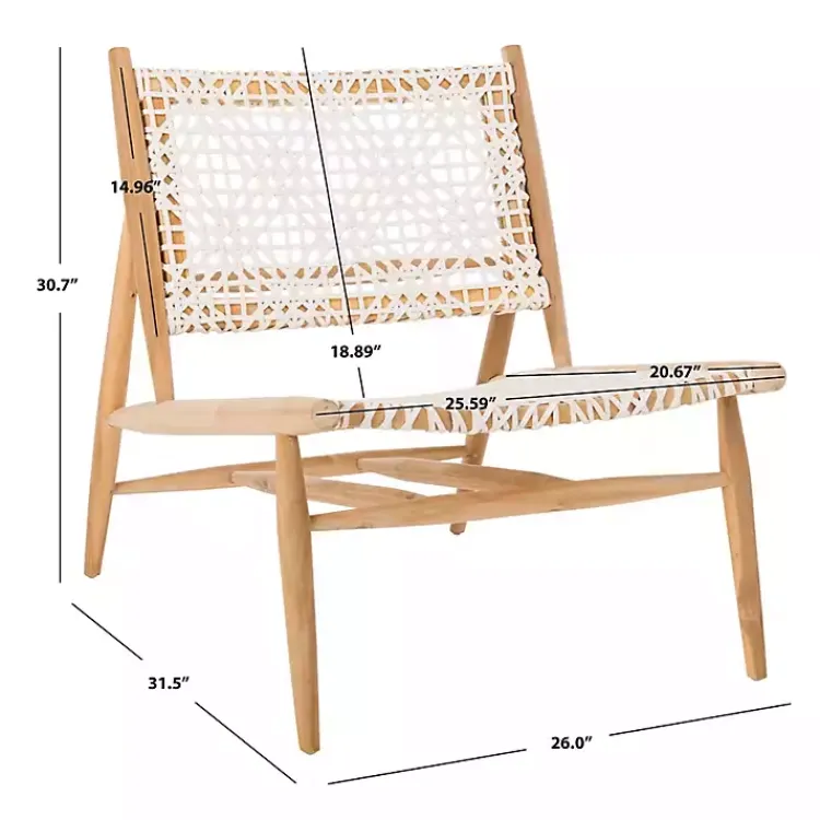 Kirklands Home Leather Woven Accent Chair White Best