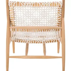 Kirklands Home Leather Woven Accent Chair White Best