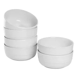Kirklands Home Linear Cereal Bowls, Set of 6 White Clearance