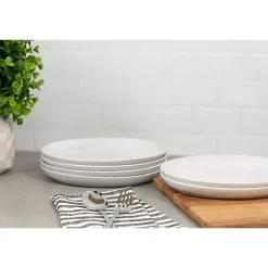 Kirklands Home Linear Salad Plates, Set of 6 White Hot