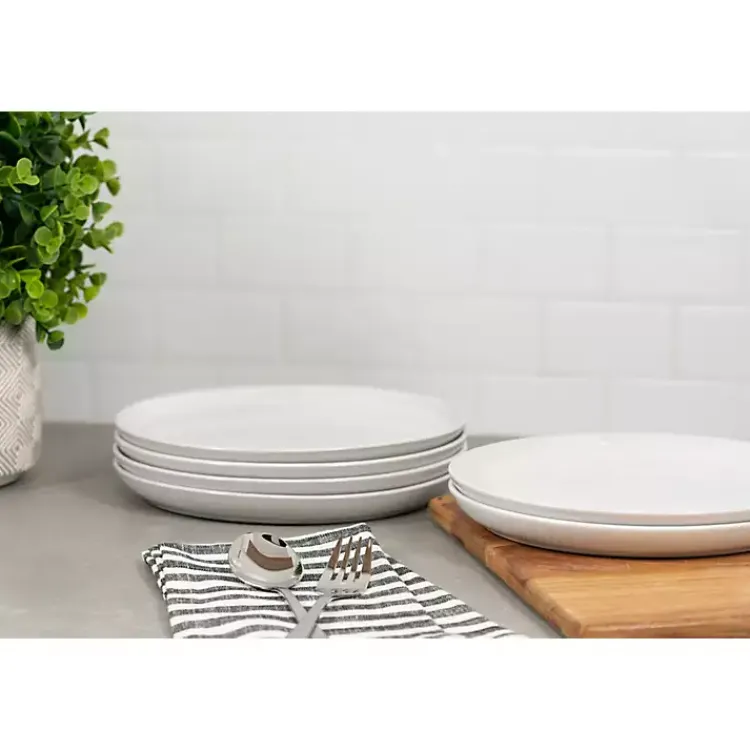 Kirklands Home Linear Salad Plates, Set of 6 White Hot