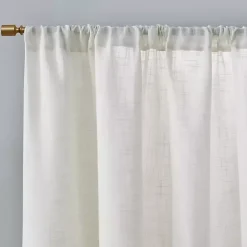 Kirklands Home Linen Blend Curtain Panel Set, 84 in. White Outlet