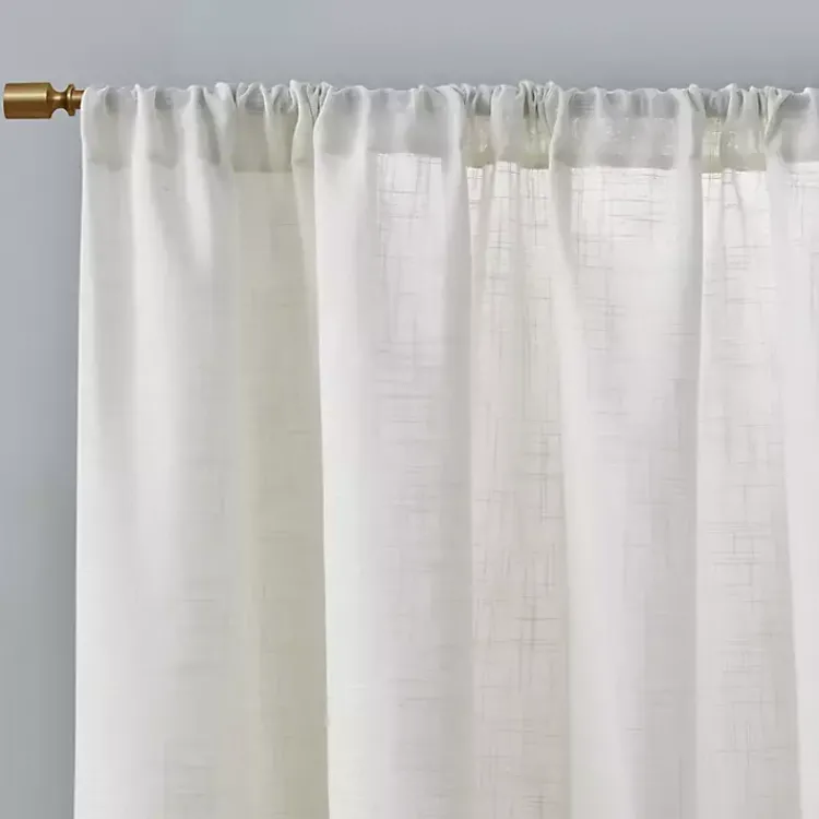 Kirklands Home Linen Blend Curtain Panel Set, 84 in. White Outlet