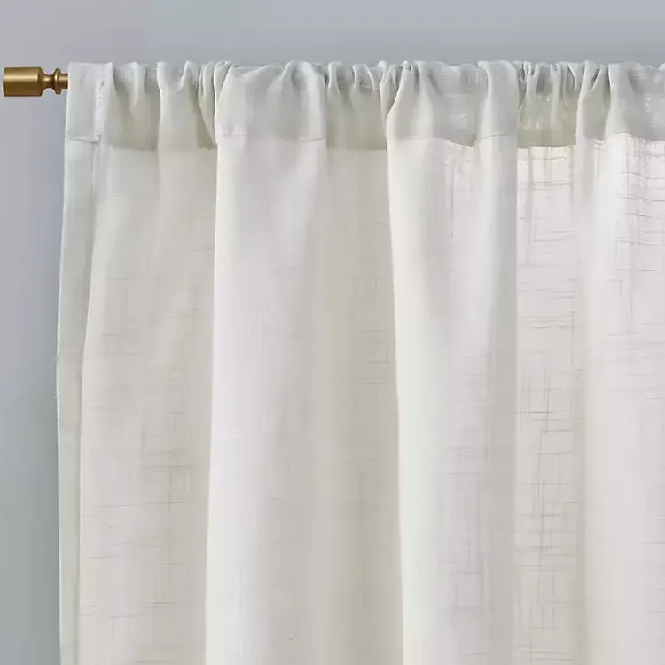 Kirklands Home Linen Blend Curtain Panel Set, 84 in. White Outlet