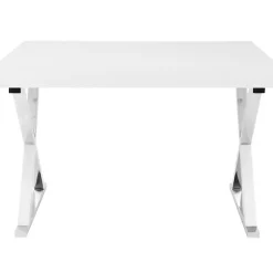 Kirklands Home Luster Chrome Leg Desk White Discount