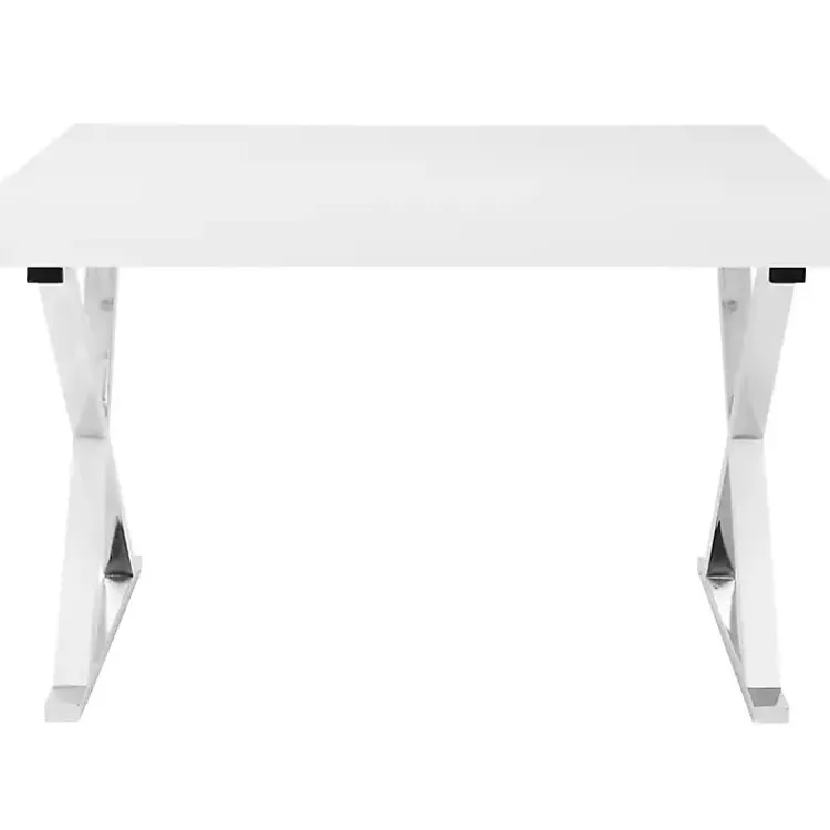 Kirklands Home Luster Chrome Leg Desk White Discount