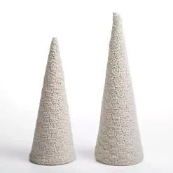 Christmas Decorations>Kirklands Home Macrame Cone Trees, Set of 2 White