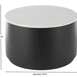 Kirklands Home Marble & Black Metal Storage Coffee Table White Hot