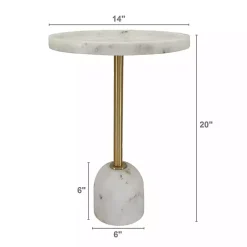 Kirklands Home Marble & Gold Cocktail Table White Sale