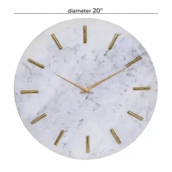 Kirklands Home White Marble and Gold Accent Wall Clock, 20 in. Online