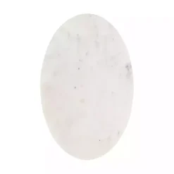 Kirklands Home Marble and Gold Oval C-Shape Accent Table White Clearance
