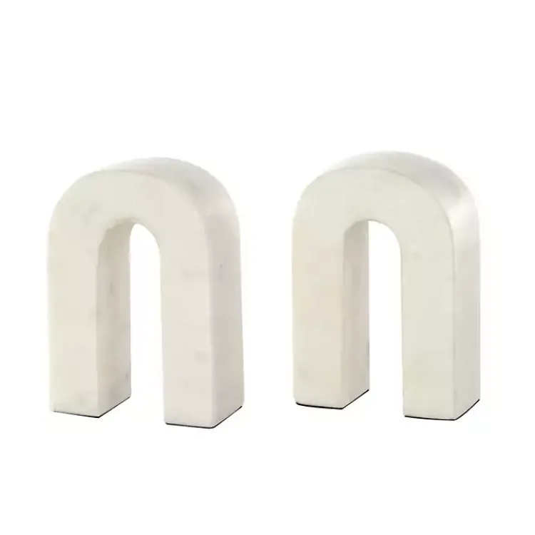 Decorative Accents>Kirklands Home Marble Arched Bookends, Set of 2 White