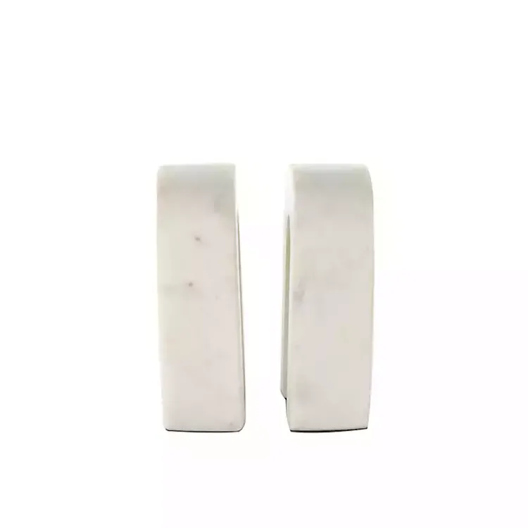 Decorative Accents>Kirklands Home Marble Arched Bookends, Set of 2 White